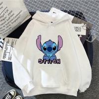 Hoodies Women Lilo Stitch Cartoons Pullover Fashion Kawaii Autumn Spring Plus Velvet Casual Clothes Unisex Hooded Sweatshirts Size Xxs-4Xl