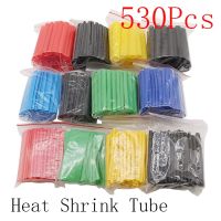 530Pcs/Set Heat Shrink Tube Termoretractil Kit 2:1 Wrap Wire Cable Insulated Polyolefin Krimpkous Heat Shrinkable Sleeve Tubing Cable Management