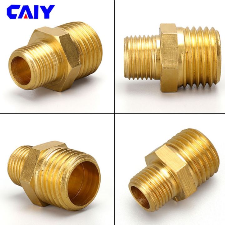 brass-hexagonal-thread-reducing-pipe-joint-conversion-1-8-1-4-3-8-1-2-bsp-external-thread-water-oil-gas-adapter-connector
