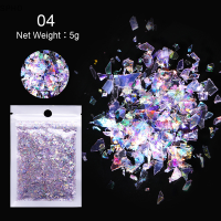 SPHO 5G เล็บศิลปะที่มีสีสัน Flakes holographics irregluar Glitter ตกแต่งเลื่อม