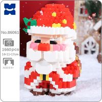 XFL 86061 Merry Christmas Day Santa Claus Minter Festival Hat Bag Doll Model Mini Blocks Bricks Building Toy For Children No Box