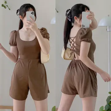 Women Trends new big checkered jumpsuit romper elegant design sexy backless  fashionista ootd