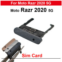 Black Silver Gold ซิมการ์ดสำหรับ Motorola Moto Razr 2020 5G ถาดซิมผู้ถือซ็อกเก็ตสล็อตเปลี่ยนชิ้นส่วน-WJJEE SHOP