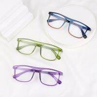 【cw】 Jelly Color Transparent Square Vintage Eyeglasses Portable Eye Protection Ultra Light Frame Anti Blue Light Goggles Glasses ！