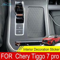 For Chery Tiggo 7 Pro 2021 Car Console Gearbox Panel Sticker Strips Carbon Fiber Film Garnish Interior Decoration Accessories