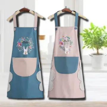 Cute Flower Kitchen Household Oil-Proof Cooking Apron for Women