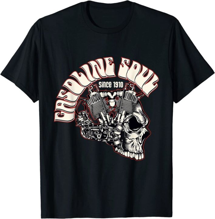 oldschool-biker-shovelhead-vintage-gasoline-soul-chopper-t-shirt