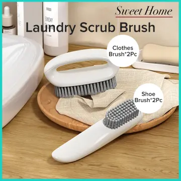 2Pcs Hand-Held Scrub Brushes Supple Bristle Brush Laundry Scrub Brush  Clothes Cleaning Brushes