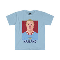 เสื้อยืดคอกลม เสื้อยืดลายนักฟุตบอล Erling Haaland S-5XL