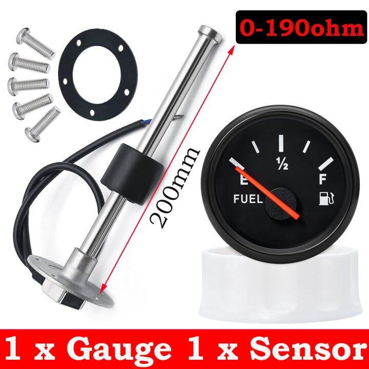 Marine Boat Car Fuel Level Sensor With Indicator Tank Meter 0~190 Ohm 52mm Fuel Gauge For Fuel 4541