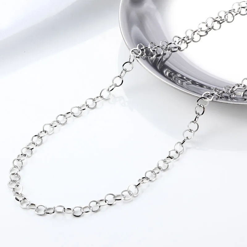 New Stainless Steel Chain For Jewelry Making Men Women Bracelets DIY Charm  Pig Nose Rolo Link