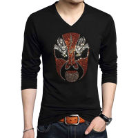 Peking Opera Style Mens 2021 Fashion Rhinestone Print t shirts S-5XL Oversized T Shirt Long Sleeve Men Clothing T002