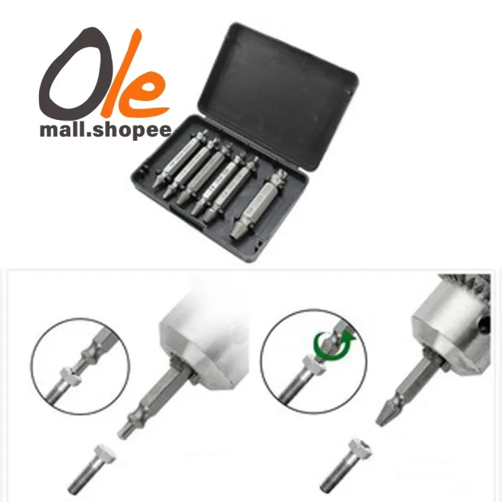 4/6pcs Drill Bit Set Broken Head Screw Removal Tool Bolt Screw