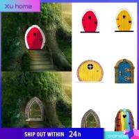 XU HOME ทำจากไม้ ประตู GNOME นางฟ้าจิ๋ว งานฝีมืองานประดิษฐ์ ภูมิทัศน์ขนาดเล็กมาก ประตูสวนนางฟ้า กิจกรรมกลางแจ้งกลางแจ้ง รูปแกะสลักประตูหน้าต่าง สำหรับ Yard Decoration การตกแต่งลาน