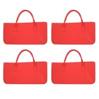 4X Felt Purse, Felt Storage Bag Large Capacity Casual Shopping Bag - Red