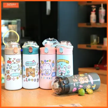 280ML Cute Smeshariki Thermos Baby Leak Proof Stainless Steel Kids Thermos  Bottle 6-12 hours Children Thermos Straw Cup