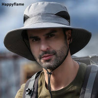 Mens Panama Hat Fisherman Hat Outdoor Breathable Mesh Hiking Hats 9CM Wide Brim Anti-UV Sun Hat Bucket Hat Mountaineering Caps