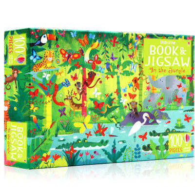 Usborne jigsaw puzzle series book & jigsaws: in the jungle jigsaw puzzle book, childrens Enlightenment cognition, popular science book, story book, parent-child reading the original English picture book