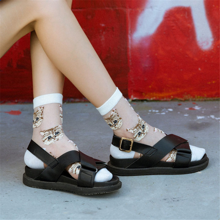 ถุงเท้าถุงเท้าบางฤดูร้อนของผู้หญิงสำหรับผู้หญิงถุงเท้าถุงเท้าเกาหลีถุงเท้าแมวน่ารักถุงเท้าบาง