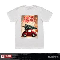 เสื้อยืดผ้าฝ้าย RED CHANNEL เสื้อยืดคริสต์มาส Merry Christmas (MERRY - COTTON 100%]  J1RP