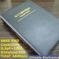 0805 SMD SMT ตัวเก็บประจุแบบชิปตัวอย่างหนังสือคละชุด92valuesx50pcs = 4600ชิ้น (0.5pF ถึง10UF)