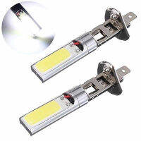 Jiaogan 2x หลอดไฟสีขาววิ่งกลางวันแบบ H1 COB LED อัตโนมัติคอนเน็คเตอร์ไฟ LED ไฟตัดหมอก