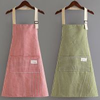 Pure and fresh and thin cotton apron summer kitchen household cooking oil ventilative resistance to dirty work around wallet mail