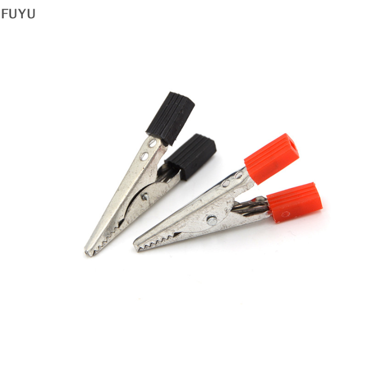 fuyu-10pcs-alligator-คลิปยานพาหนะทดสอบแบตเตอรี่คลิปนำ-probes-48mm-สีแดง-สีดำ