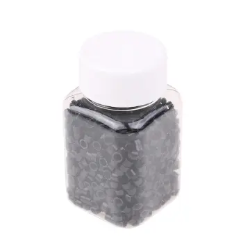 5 Bottle/Set 500 PCS Silicone Micro Link Rings 5mm Lined Beads for Hair  Extensions Tool(dark brown)