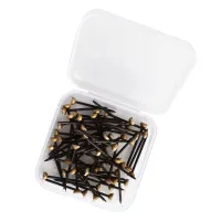 60 Pcs Copper Head Nail Copper-Headed Picture Hangers Nails Small Pin Black Suit Photo Frame Iron Office Hook Hanging Gold