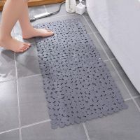 QSR STORE Pebbles Non-Slip Bathroom Mat Anti Slip Bathtub Mats Suction Cup Shower Cushion Long Bath Foot Pads Plastic for