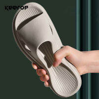 KEEROP EVA Mens Slippers Breathable Soft Indoor Outdoor Beach Slippers Non-slip Thick Platform Flip Flop Men Bathroom Shoes