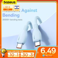 Baseus PD 100W USB C ไปยัง Type C สายชาร์จสำหรับเร็วเหมาะสำหรับ Samsung เหมาะสำหรับ Xiaomi ที่เหมาะกับการ Huawei Macbook สายรับส่งข้อมูลสายชาร์จทีบีอีนุ่ม