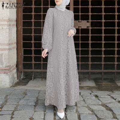 [Free Shipping] Fancystyle ZANZEA Women Muslim Kaftan Lace Patchwork LAdies Party Gown Night Long Maxi Shirt Dress
