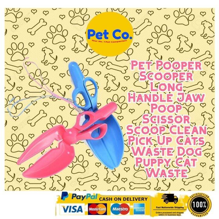 COD Pet Pooper Scooper Long Handle Jaw Poop Scissor Scoop Pick Up Cats Waste Dog Lazada PH