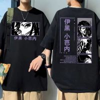 Japan Anime Demon Slayer Iguro Obanai Double Sided Print T Shirts Summer Men Manga Crewneck Tshirt Regular MenS Tops Tees