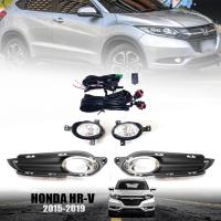 ไฟตัดหมอก ไฟสปอร์ตไลท์ รุ่น ฮอนด้า HONDA HR-V HRV ปี 2015 - 2017 พร้อมครอบ สีดำ วงแหวนโครเมี่ยม และชุดสายไฟ 1 ชุด