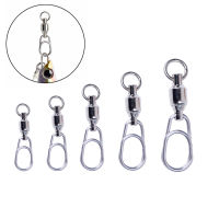 10-50 PC Rolling Swivel Snap Fishing Connector สแตนเลสตกปลาลูกปืนหมุน Fast Snap Clip Fishing Tackle Accessor-SLPPP STORE