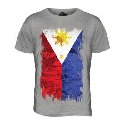 เสื้อยืด พิมพ์ลายธงชาติกรันจ์ PHILIPPINES สไตล์ฟิลิปปินส์S-5XL