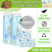Giấy vệ sinh cao cấp Color Is Life 4 lớp - Lốc 12 cuộn có lõi