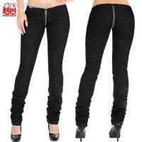 กระสุน27bf6658เซ็กซี่ผ้ายีนส์ Zíper,Virilha Partir Lápis Calças Punk Bixa Leggings Jeans Capris Dana Moda Mullher