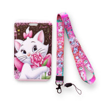 Cat Womens ID Card Case Lanyard ID Badge Holder Bus Pass Case Cover Slip Bank Credit Card Holder Strap Card Holder