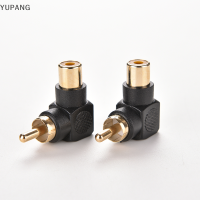 YUPANG 1pcs RCA MALE TO FEMALE M/F CONNECTOR ADAPTER Audio AV plug 90มุมขวา