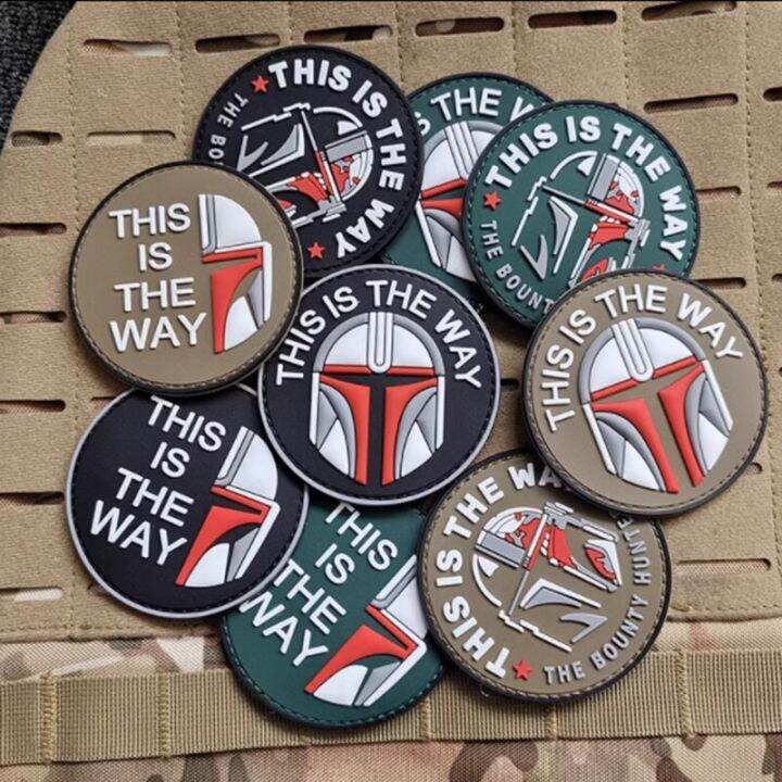 pvc-morale-badge-personalized-and-creative-armband-circular-helmet-badge-armband-diy-clothing-decoration-hook-and-loop-patch-adhesives-tape