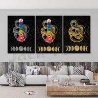 โปสเตอร์โยคะ-Serpent, Chakra Art, Ouroboros, Snake Wall Art - Wiccan Decor For Wall Or Altar