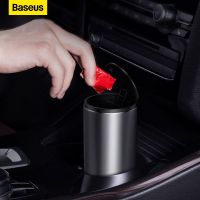 Baseus Car Trash Bin Can Mini Auto Dust Organizer Car Interior Rubbish Bag Garbage Container Storage Box Bucket Auto Accessories