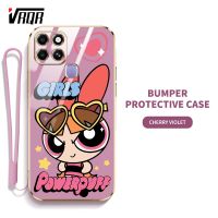 VRQR Powerpuffy เคสโทรศัพท์สำหรับหญิงสาวน่ารักสำหรับ Infinix Smart 6 HD X6511 X6511E X6511B X6512ซูเปอร์เกิร์ลกรอบนุ่มบางพิเศษ (รวมฟรีสายคล้อง)