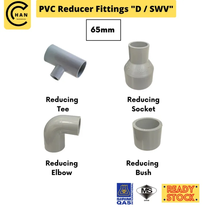 [65mm] PVC Reducing / Reducer Fittings Polyvinyl Chloride Pipe