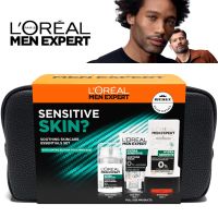 LOreal Men Expert Sensitive Skin Gift Set ชุดผลิตภัณฑ์ทำความสะอาดและบำรุงผิวหน้าผิวกายสำหรับผู้ชายสูตรพิเศษสำหรับผิวบอบบางแพ้ง่ายจากต่างประเทศ