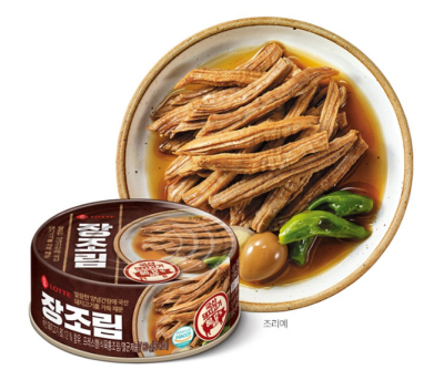 อาหารกระป๋องเกาหลี จางโจริม เครื่องเคียงหมูตุ๋น  Lotte Jangjorim 80g 장조림 เครื่ิองเคียงเกาหลี